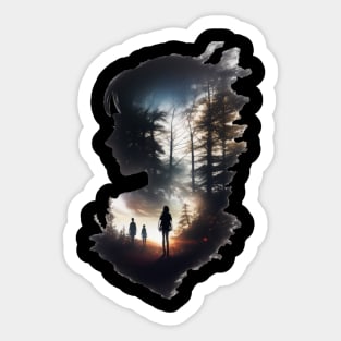 shadow girl in scenery Sticker